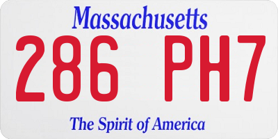 MA license plate 286PH7