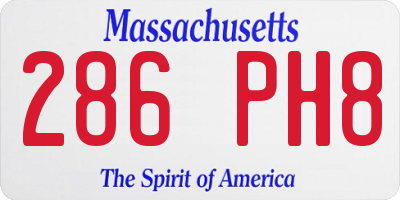 MA license plate 286PH8