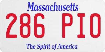 MA license plate 286PI0
