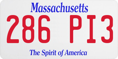 MA license plate 286PI3