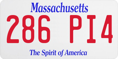 MA license plate 286PI4