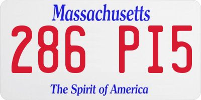 MA license plate 286PI5