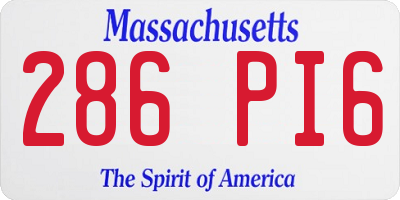 MA license plate 286PI6