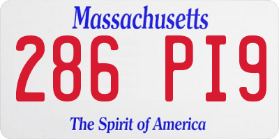 MA license plate 286PI9