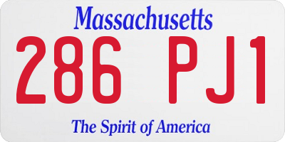 MA license plate 286PJ1