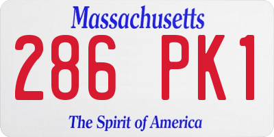 MA license plate 286PK1