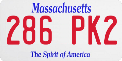 MA license plate 286PK2