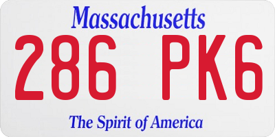 MA license plate 286PK6
