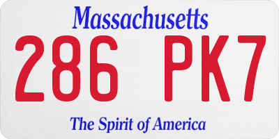 MA license plate 286PK7