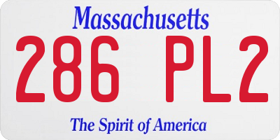 MA license plate 286PL2