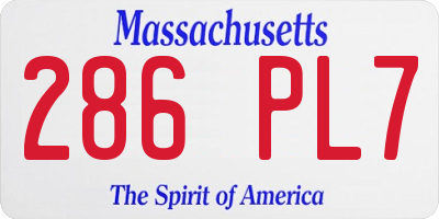 MA license plate 286PL7