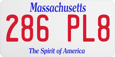 MA license plate 286PL8