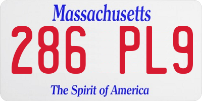 MA license plate 286PL9