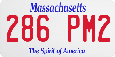MA license plate 286PM2