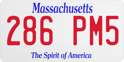 MA license plate 286PM5