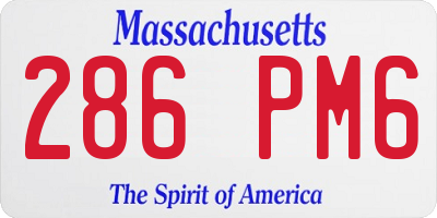 MA license plate 286PM6