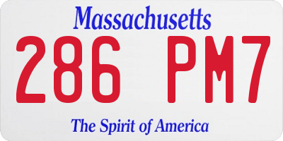 MA license plate 286PM7