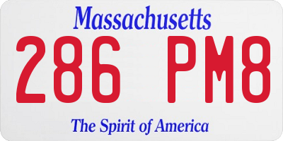 MA license plate 286PM8