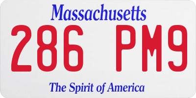 MA license plate 286PM9