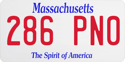 MA license plate 286PN0