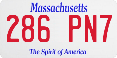 MA license plate 286PN7