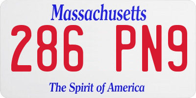MA license plate 286PN9