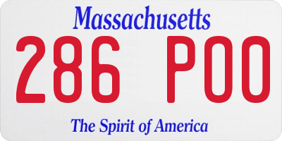 MA license plate 286PO0