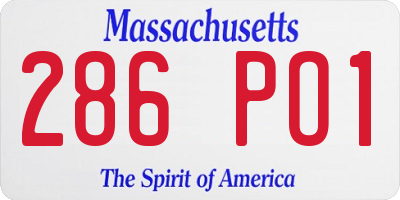 MA license plate 286PO1