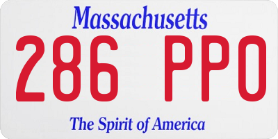 MA license plate 286PP0