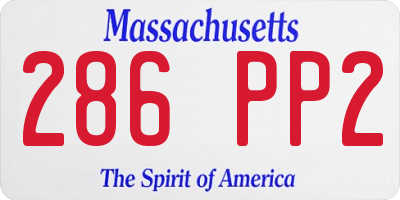 MA license plate 286PP2