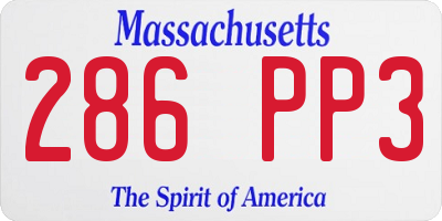 MA license plate 286PP3