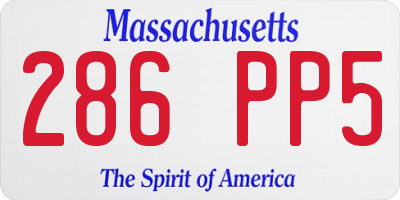 MA license plate 286PP5