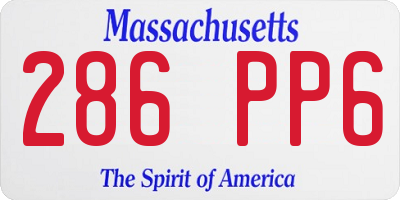 MA license plate 286PP6