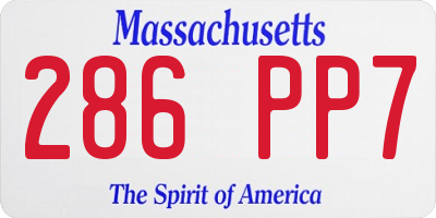 MA license plate 286PP7