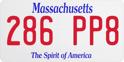 MA license plate 286PP8