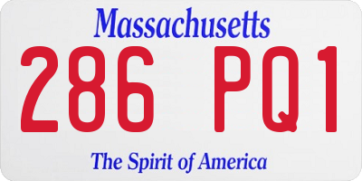 MA license plate 286PQ1