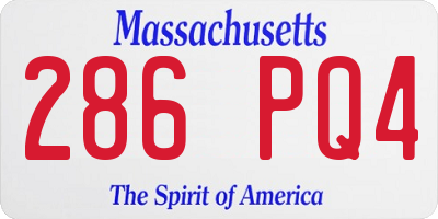 MA license plate 286PQ4