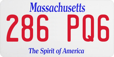 MA license plate 286PQ6