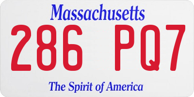 MA license plate 286PQ7