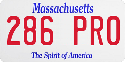 MA license plate 286PR0