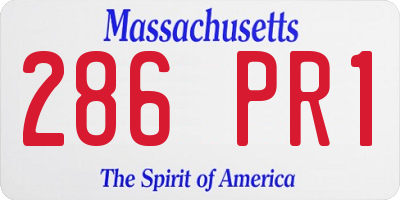 MA license plate 286PR1