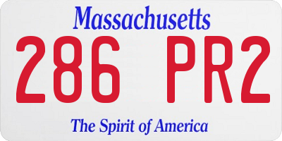 MA license plate 286PR2
