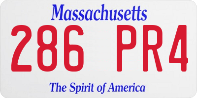 MA license plate 286PR4