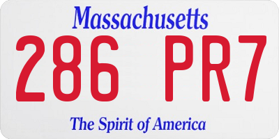 MA license plate 286PR7