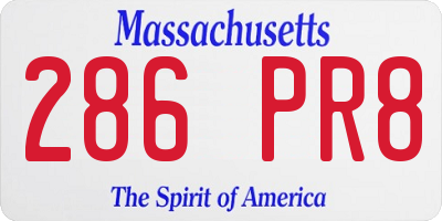 MA license plate 286PR8