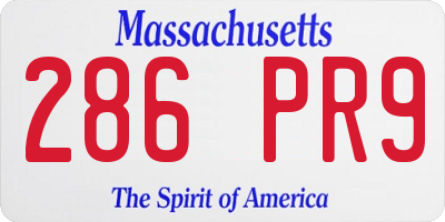 MA license plate 286PR9