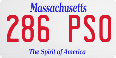 MA license plate 286PS0