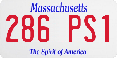 MA license plate 286PS1