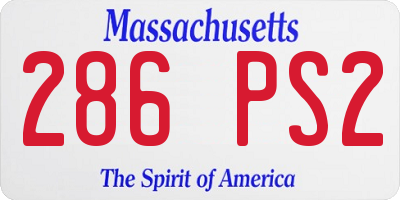MA license plate 286PS2