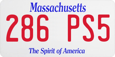 MA license plate 286PS5